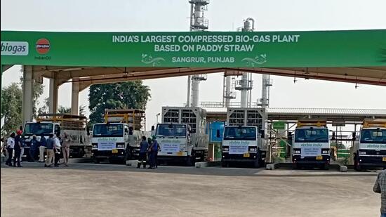 Built at a cost of ₹230 crore, the construction of bioenergy plant was started in 2018. The facility was to be inaugurated in 2021, but it was delayed due to the pandemic and pending construction. (HT Photo)