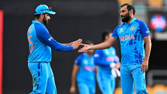 Team India during a T20 World Cup warm-up match.(AP)