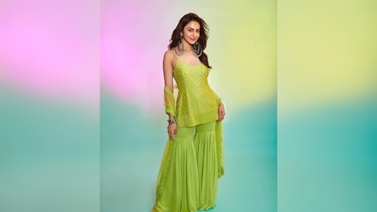 Rakul Preet picked her outfit from the shelves of Premya by Manshii.(Instagram/@rakulpreet)