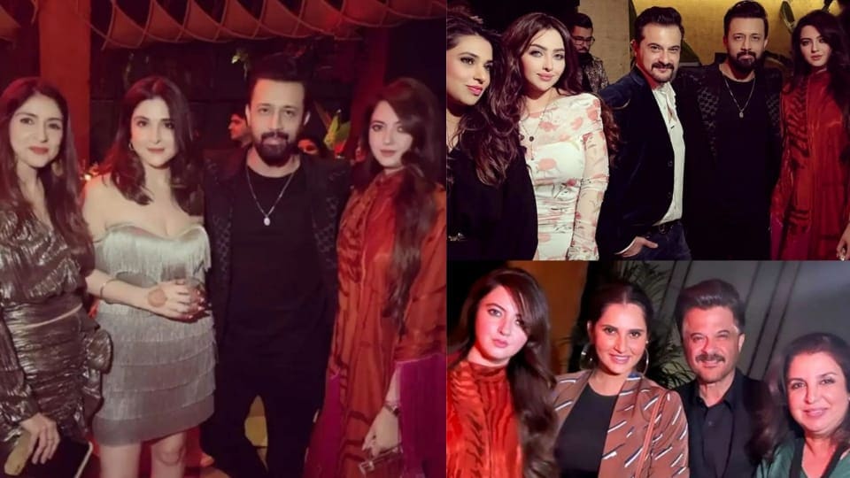 Atif Aslam and wife Sara Bharwana at Sanjay Kapoor's birthday party. Atif Aslam and wife Sara Bharwana at Sanjay Kapoor's birthday party.
