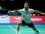 Lakshya Sen in action.(AP) Lakshya Sen in action.(AP)