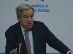 UN Secretary General Antonio Guterres speaks to students at IIT Bombay on Wednesday. (Praful Gangurde / HT Photo) UN Secretary General Antonio Guterres speaks to students at IIT Bombay on Wednesday. (Praful Gangurde / HT Photo)