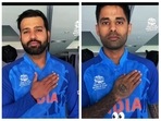 Rohit Sharma and Suryakumar Yadav in ICC's Instagram video Rohit Sharma and Suryakumar Yadav in ICC's Instagram video