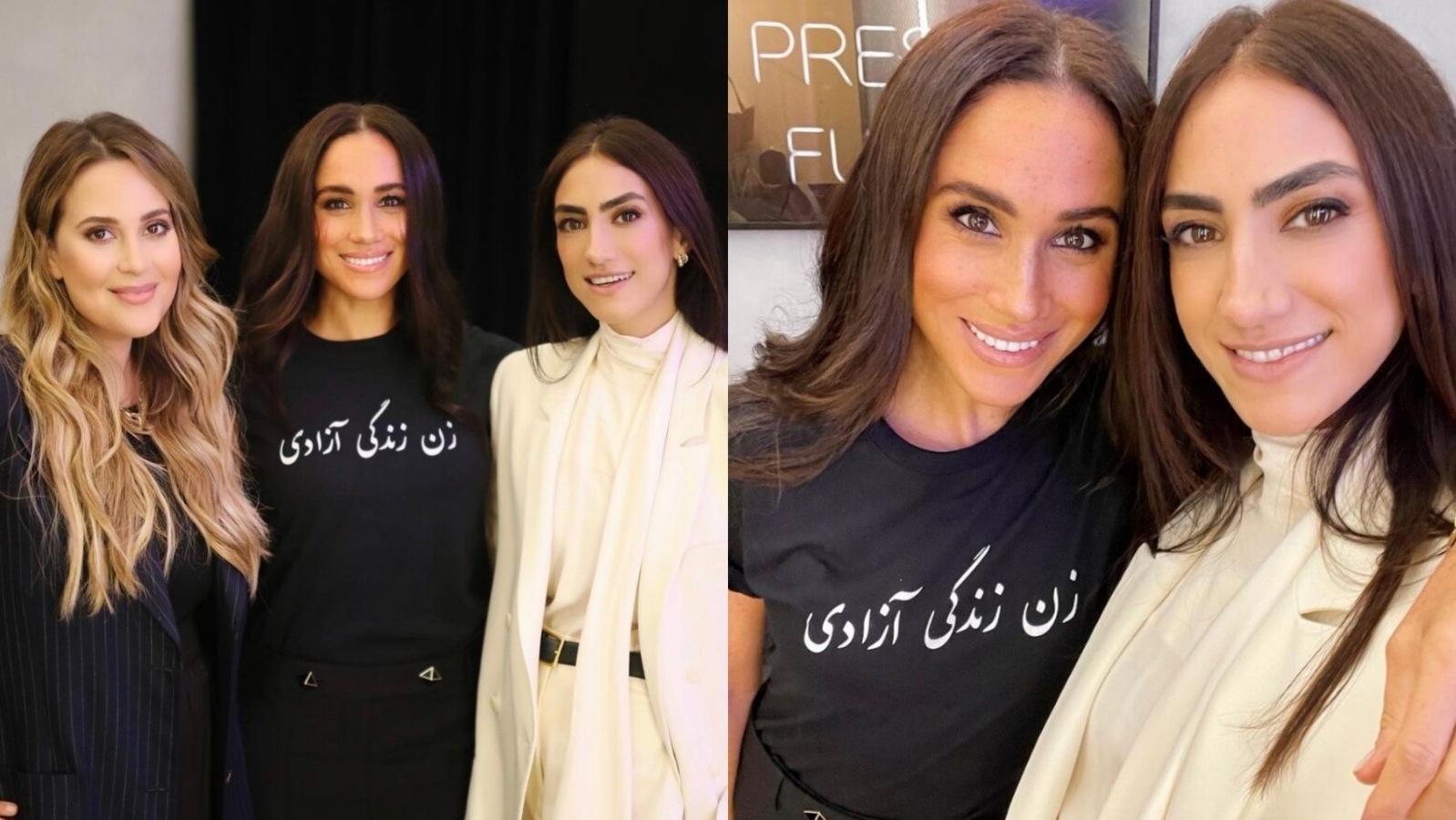 Meghan Markle supports women’s rights movement in Iran, wears T-shirt with Farsi words for ‘women, life, freedom’