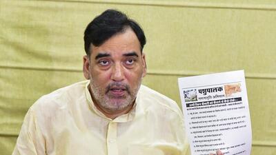 Delhi environment minister Gopal Rai. (PTI) Delhi environment minister Gopal Rai. (PTI)