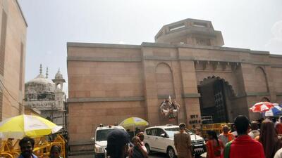 Security personnel stand guard outside Gyanvapi complex in Varanasi. (FILE PHOTO)