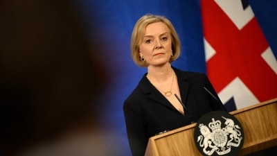 Liz Truss: British Prime Minister Liz Truss attends a news conference in London, Britain. (Reuters)