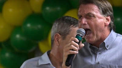 Jair Bolsonaro: Brazilian President and re-election candidate Jair Bolsonaro speaks. (AFP) Jair Bolsonaro: Brazilian President and re-election candidate Jair Bolsonaro speaks. (AFP)