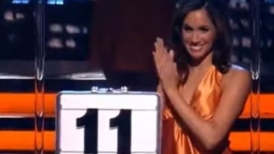 A screenshot of Meghan Markle on Deal or No Deal.