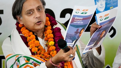 Shashi Tharoor submitted a complaint letter on Tuesday highlighting the malpractices in the voting process. (PTI) Shashi Tharoor submitted a complaint letter on Tuesday highlighting the malpractices in the voting process. (PTI)