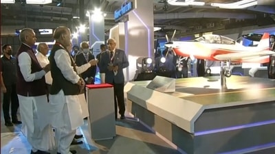 Prime minister Narendra Modi unveiling the indigenously built aircraft- the Hindustan Turbo Trainer (HTT-40) on Wednesday. (source:Twitter/@MoCA_GoI) Prime minister Narendra Modi unveiling the indigenously built aircraft- the Hindustan Turbo Trainer (HTT-40) on Wednesday. (source:Twitter/@MoCA_GoI)