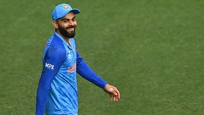 Virat Kohli reacts during a cricket match. (Getty) Virat Kohli reacts during a cricket match. (Getty)