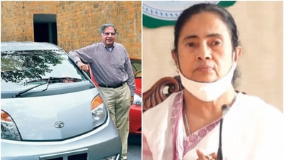 West Bengal chief minister Mamata Banerjee and Ratan Tata with a Nano car West Bengal chief minister Mamata Banerjee and Ratan Tata with a Nano car