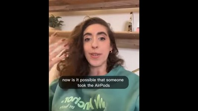 Woman tries to track her airpods.&nbsp; (Instgagram/@brittcurls)