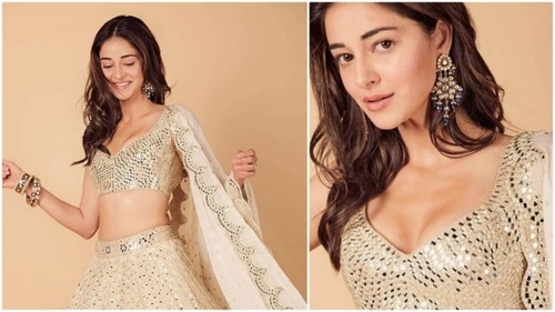 Mirrorwork always looks stunning and is never out of fashion. An outfit like this will surely steal the show. (Instagram/@AananyaPandey) Mirrorwork always looks stunning and is never out of fashion. An outfit like this will surely steal the show. (Instagram/@AananyaPandey)