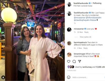 Farah Khan with Sania Mirza in Dubai. Farah Khan with Sania Mirza in Dubai.