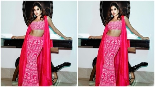 Sharara outfit is a lovely item of apparel since it is heavily embellished with zari, Resham, and zardozi embroidery. (Instagram/@Jahnvi Kapoor) Sharara outfit is a lovely item of apparel since it is heavily embellished with zari, Resham, and zardozi embroidery. (Instagram/@Jahnvi Kapoor)