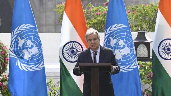 UN Secy-Gen Antonio Guterres paid tributes to the victims of Mumbai terror attacks. (UN Photo)