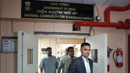 Former Mumbai zonal director of the Narcotics Control Bureau Sameer Wankhede, who got a clean chit from the Mumbai district caste certificate verification committee, at the National Commision for Schedule Castes, in New Delhi, Tuesday, Aug 16, 2022. (PTI)