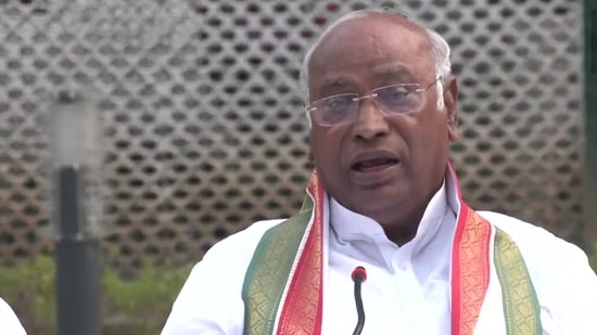 Newly elected Congress president Mallikarjun Kharge speaks to the media on Wednesday. (ANI)