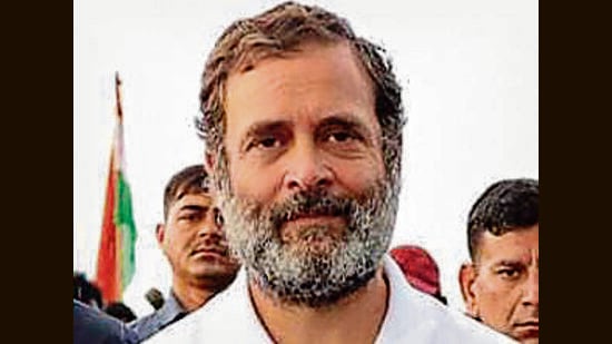 Kurnool, Oct 19 (ANI): Congress leader Rahul Gandhi with padayatris as he leads the party's Bharat Jodo Yatra, at Chagi Village, in Kurnool on Wednesday. (ANI Photo) (Congress Twitter)