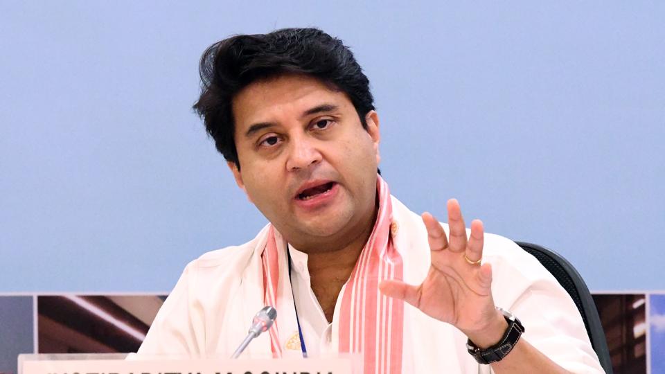 Union minister for civil aviation Jyotiraditya Scindia. (ANI Photo) Union minister for civil aviation Jyotiraditya Scindia. (ANI Photo)