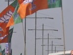 File photo: BJP flags. File photo: BJP flags.