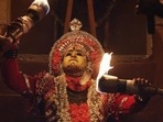 A Daiva Narthaka in a still from Rishab Shetty's Kantara. A Daiva Narthaka in a still from Rishab Shetty's Kantara.