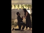 Indian man proposing to his girlfriend in the most dreamy way possible.&nbsp;