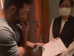 Jr NTR with a hotel staff in Japan, who wrote him a letter in Hindi. Jr NTR with a hotel staff in Japan, who wrote him a letter in Hindi.