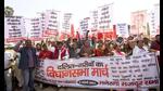 Members of All India Farm and Rural Labourers Union and MNREGA workers hold a demonstration in Patna in March 2021. Bihar has a total of 2.24 crore job card holders, of which 1.09 crore are active workers under MGNREGS, which is supported by the Centre (HT Photo) Members of All India Farm and Rural Labourers Union and MNREGA workers hold a demonstration in Patna in March 2021. Bihar has a total of 2.24 crore job card holders, of which 1.09 crore are active workers under MGNREGS, which is supported by the Centre (HT Photo)