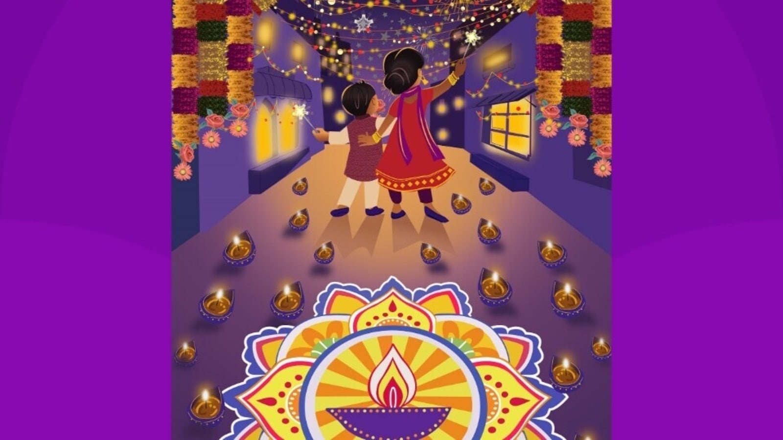 Cute Couple Kids With Diwali India Festival Theme Character Design  Illustration Royalty Free SVG, Cliparts, Vectors, and Stock Illustration.  Image 179778831.