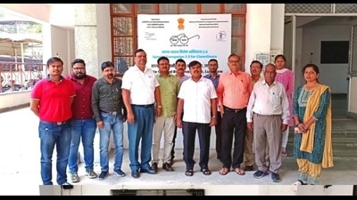 The officials at the regional office of NSO in Lucknow. (HT Photo)