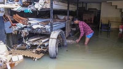 Over a month after the flooding on September 7, the city once again received heavy downpour affecting most the areas. (PTI) Over a month after the flooding on September 7, the city once again received heavy downpour affecting most the areas. (PTI)