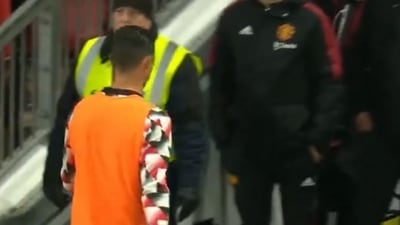 Cristiano Ronaldo storms down the tunnel vs Tottenham. (Twitter) Cristiano Ronaldo storms down the tunnel vs Tottenham. (Twitter)