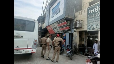 Amritpal’s residence in Karmuwala village while his office situated at the historic Chohla Sahib village were raided. (HT photo) Amritpal’s residence in Karmuwala village while his office situated at the historic Chohla Sahib village were raided. (HT photo)