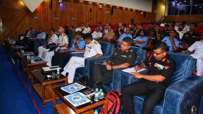 The Indo-US tri-services exercise ‘Tiger Triumph 2022’ in Visakhapatnam. (Twitter Photo) The Indo-US tri-services exercise ‘Tiger Triumph 2022’ in Visakhapatnam. (Twitter Photo)