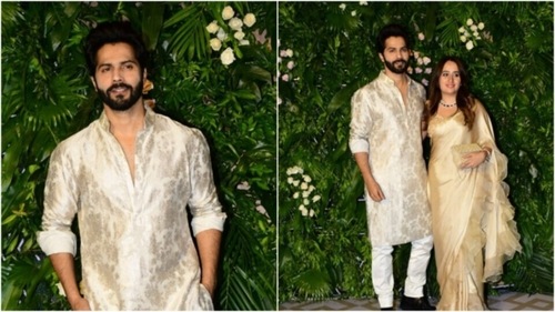 Varun Dhawan and Natasha Dalal looked picture-perfect together. (HT Photos/Varinder Chawla)
