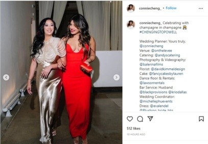 Connie was dressed in a silver outfit and Priyanka wore a red gown. Connie was dressed in a silver outfit and Priyanka wore a red gown.