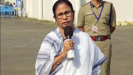West Bengal chief minister Mamata Banerjee speaks to the media over Sourav Ganguly’s candidature for the ICC elections. (ANI Photo)