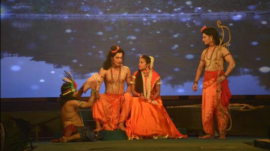A Ram Leela performance in Ghaziabad in October 2019. (Sakib Ali/Hindustan Times) A Ram Leela performance in Ghaziabad in October 2019. (Sakib Ali/Hindustan Times)