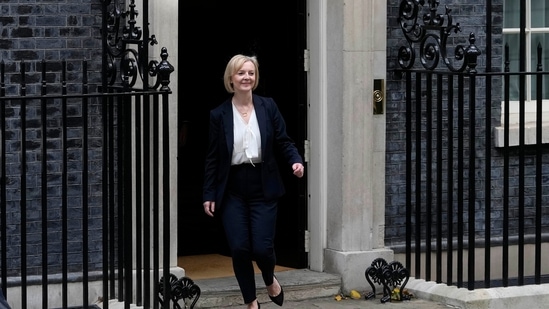 Liz Truss: Britain's Prime Minister Liz Truss leaves 10 Downing Street to attend the weekly Prime Ministers' Questions session in parliament.(AP)
