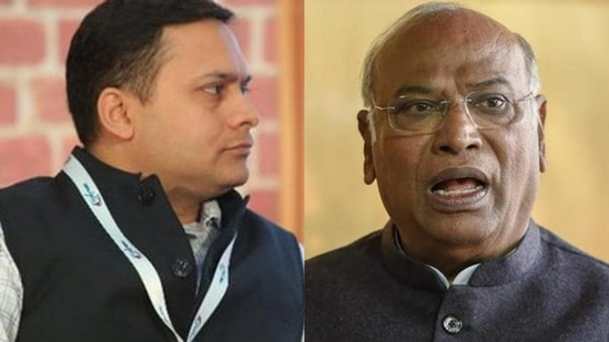 BJP's IT-cell head Amit Malviya and Congress president Mallikarjun Kharge.