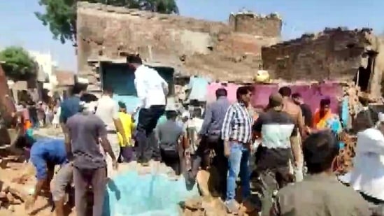 Explosion at firecracker factory in Morena, Madhya Pradesh.&nbsp;(ANI)