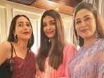 Karisma Kapoor with Aishwarya Rai and Madhuri Dixit at a Diwali party. Karisma Kapoor with Aishwarya Rai and Madhuri Dixit at a Diwali party.