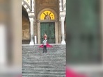 The woman was photographed on Monday morning.(CNN) The woman was photographed on Monday morning.(CNN)