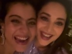 Kajol and Madhuri Dixit partied together at Manish Malhotra's Diwali bash. Kajol and Madhuri Dixit partied together at Manish Malhotra's Diwali bash.