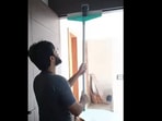 Man tries to take out pigeon. Man tries to take out pigeon.