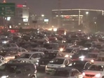 The scenes continued through the evening as shown in another video of the same area from the later hours.