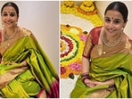 Vidya Balan poses in a gorgeous silk saree for latest photos. Vidya Balan poses in a gorgeous silk saree for latest photos.